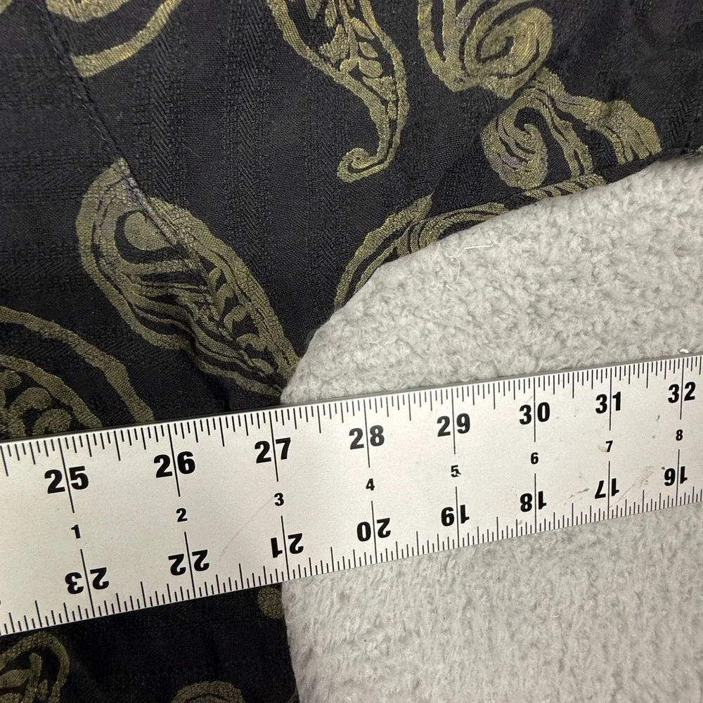 Tommy Bahama Mens XL TGT‎ Black Gold Paisley Silk Short Sleeve Button Up Shirt